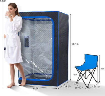 ZONEMEL Full Size Portable Steam Sauna Kit, Personal Full Body Sauna Spa 4L Steamer