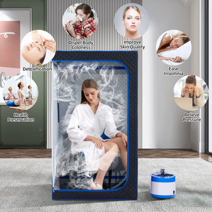 ZONEMEL Full Size Portable Steam Sauna Kit, Personal Full Body Sauna Spa 4L Steamer