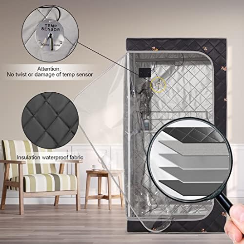 ZONEMEL Sauna for Detoxification, Portable Far Infrared Sauna Tent with Heating Foot Pad, Foldable Chair,Personal Sauna for Home Detox Calm Your Body and Mind (L33.9 x W33.9 x H66.5)