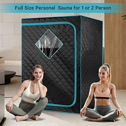 Portable Personal Infrared Sauna for Home, 2 Person Sauna Tent, at Home Sauna Box for Weightloss, Relaxation, Two-Person Portable Sauna with 2 Foldable Chairs, Remote Cotrol ( L47.2" x W35.4" x H63")