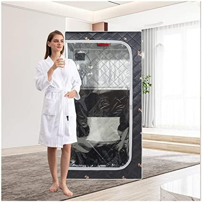 ZONEMEL Sauna for Detoxification, Portable Far Infrared Sauna Tent with Heating Foot Pad, Foldable Chair,Personal Sauna for Home Detox Calm Your Body and Mind (L33.9 x W33.9 x H66.5)